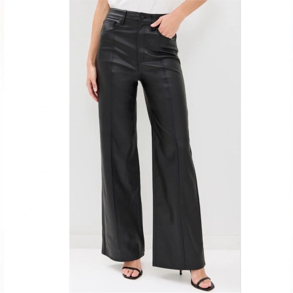 New with Tags DAZE Far Out Faux Leather Wide Leg Pants